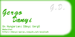 gergo danyi business card